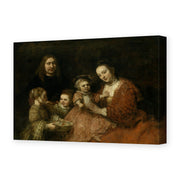Rembrandt's 'Family Group' painting reproduced as a gallery-wrapped canvas print