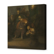 Rembrandt's 'Grieving Judas' painting reproduced as a gallery-wrapped canvas print