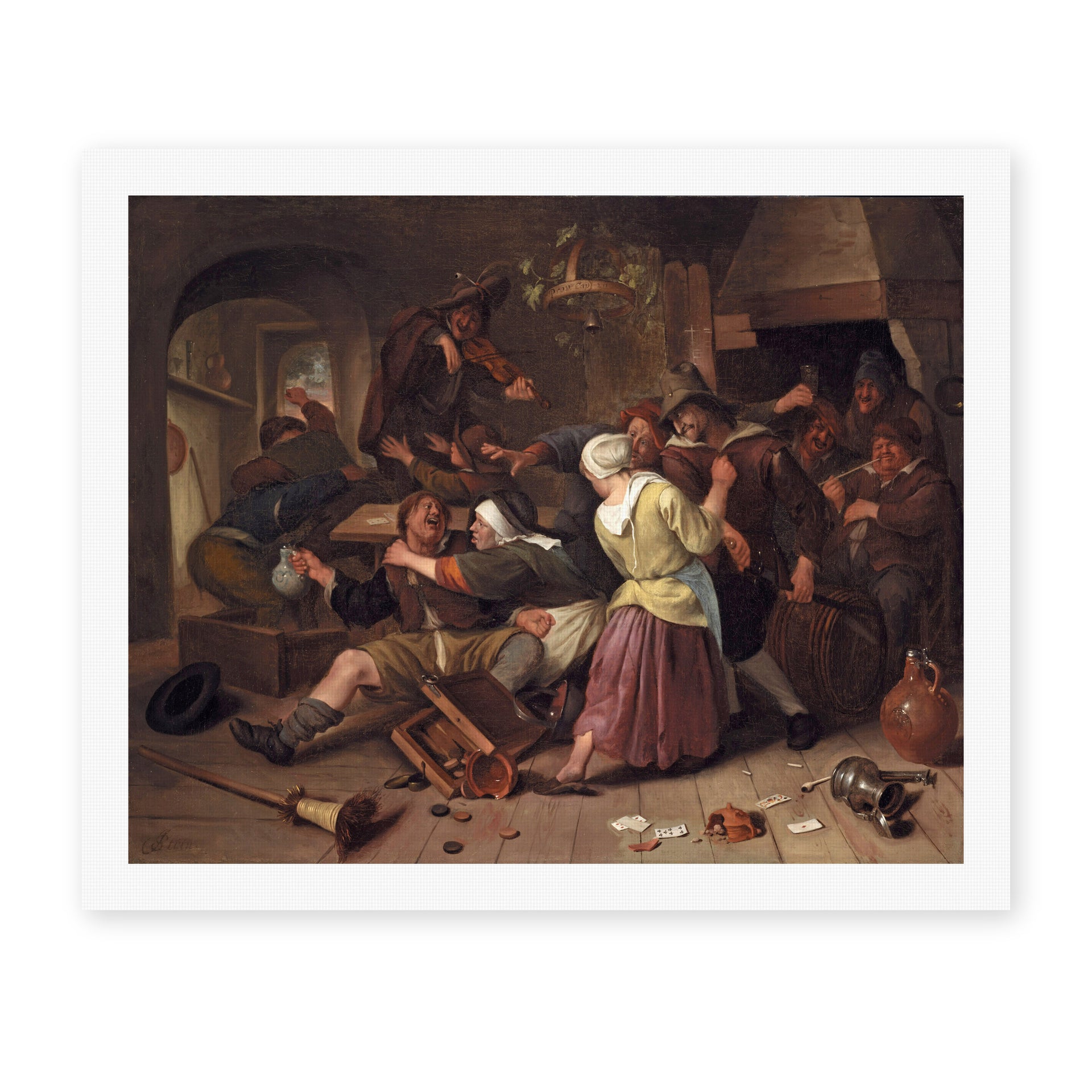 Rembrandt's 'Havicksz Gamblers Quarreling' painting reproduced as a rolled canvas print