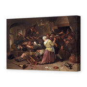 Rembrandt's 'Havicksz Gamblers Quarreling' painting reproduced as a gallery-wrapped canvas print
