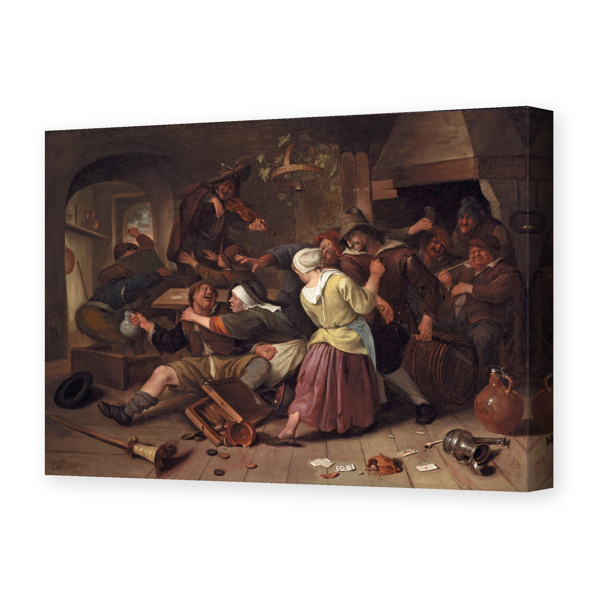 Rembrandt's 'Havicksz Gamblers Quarreling' painting reproduced as a gallery-wrapped canvas print