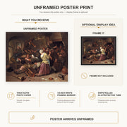 Rembrandt - Havicksz Gamblers Quarreling poster print size comparison and framing display infographic