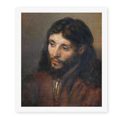 Rembrandt's 'Head of Christ' painting reproduced as a rolled canvas print
