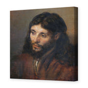 Rembrandt's 'Head of Christ' painting reproduced as a gallery-wrapped canvas print
