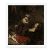 Rembrandt's 'Holy Family' painting reproduced as a rolled canvas print