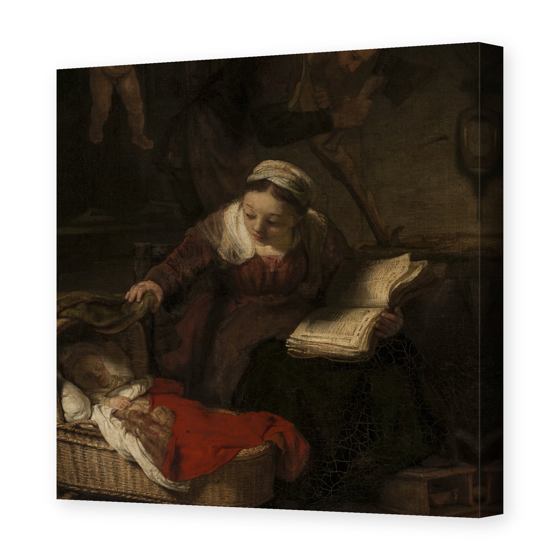 Rembrandt's 'Holy Family' painting reproduced as a gallery-wrapped canvas print