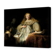 Rembrandt's 'Judith at the Banquet of Holofernes (artemisia)' painting reproduced as a gallery-wrapped canvas print