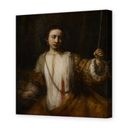 Rembrandt's 'Lucretia' painting reproduced as a gallery-wrapped canvas print
