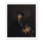 Rembrandt's 'Man with a Sword' painting reproduced as a rolled canvas print