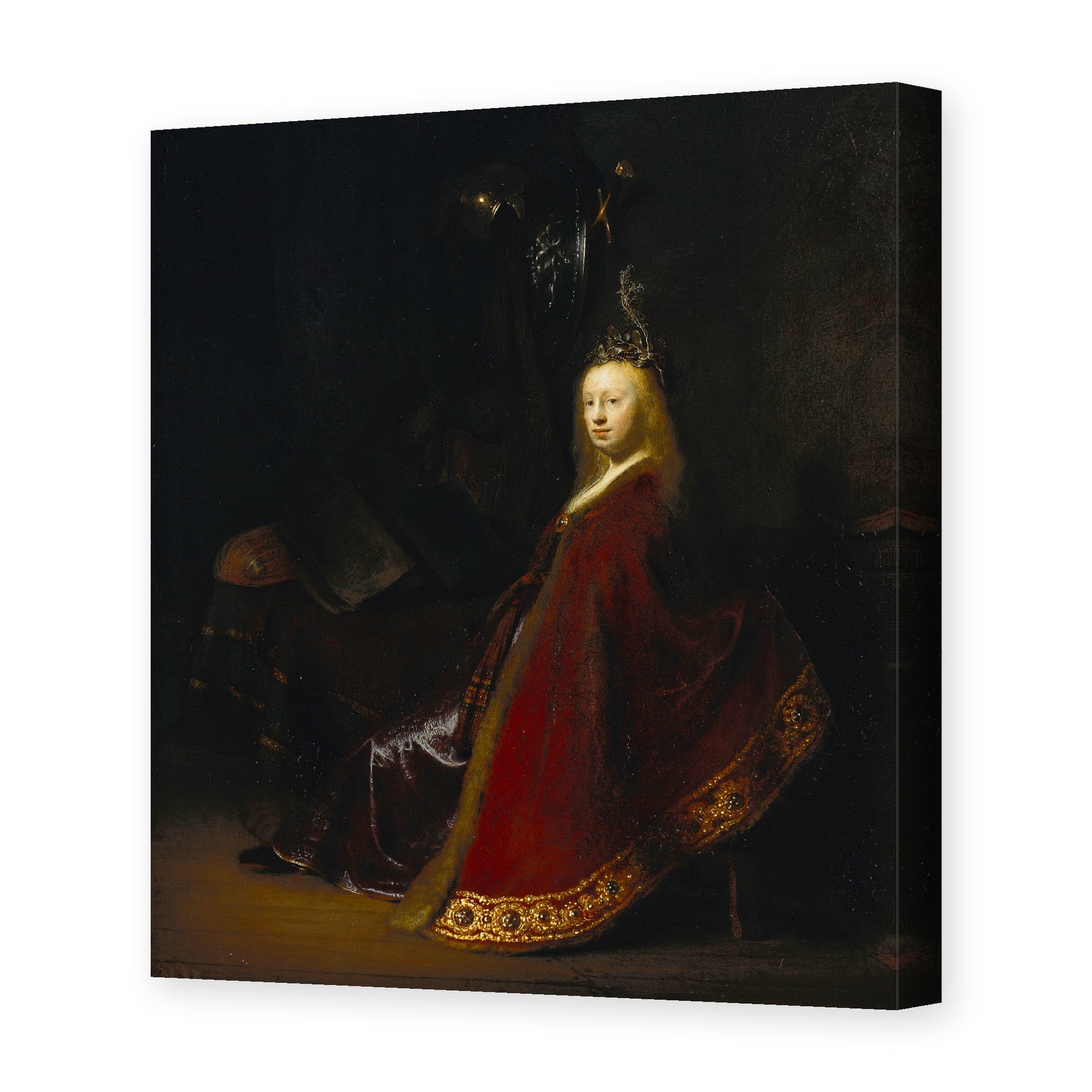 Rembrandt's 'Minerva' painting reproduced as a gallery-wrapped canvas print