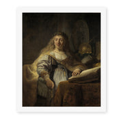 Rembrandt's 'Minerva in Her Study' painting reproduced as a rolled canvas print