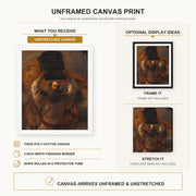 Rembrandt - Moses with the Ten Commandments canvas print size comparison and framing display infographic