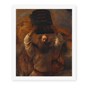Rembrandt's 'Moses with the Ten Commandments' painting reproduced as a rolled canvas print