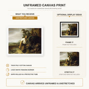 Rembrandt - Parable of the Hidden Treasure canvas print size comparison and framing display infographic