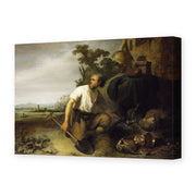 Rembrandt's 'Parable of the Hidden Treasure' painting reproduced as a gallery-wrapped canvas print