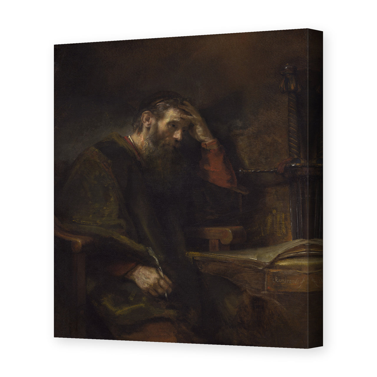 Rembrandt's 'Paul the Apostle' painting reproduced as a gallery-wrapped canvas print