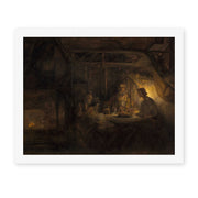 Rembrandt's 'Philemon and Baucis' painting reproduced as a rolled canvas print