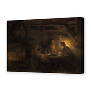 Rembrandt's 'Philemon and Baucis' painting reproduced as a gallery-wrapped canvas print