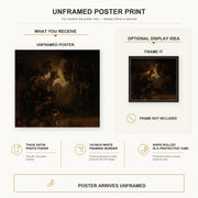 Rembrandt - St. Peter's Denial poster print size comparison and framing display infographic