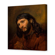 Rembrandt's 'Study for the Head of Young Man' painting reproduced as a gallery-wrapped canvas print