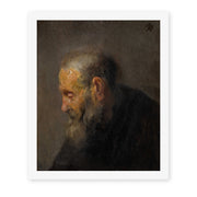 Rembrandt's 'Study of an Old Man in Profile' painting reproduced as a rolled canvas print