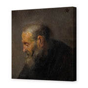 Rembrandt's 'Study of an Old Man in Profile' painting reproduced as a gallery-wrapped canvas print