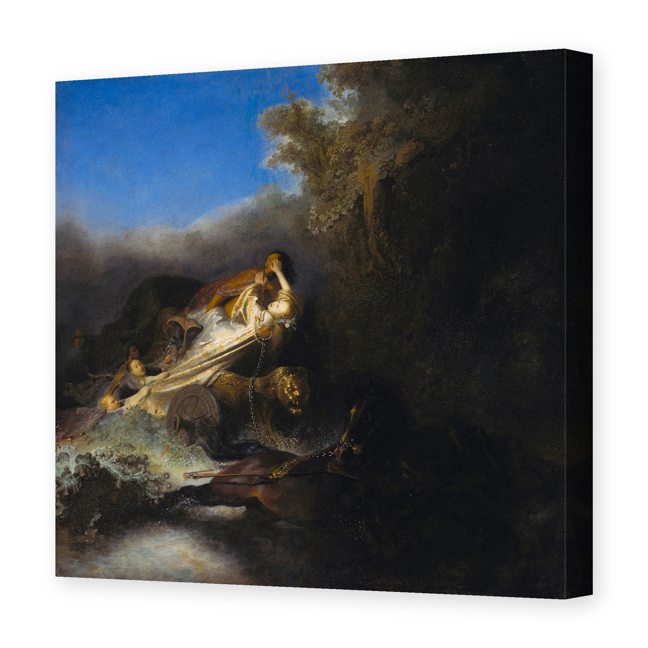 Rembrandt's 'The Abduction of Proserpina' painting reproduced as a gallery-wrapped canvas print