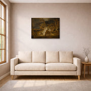 Gallery-wrapped canvas print of Rembrandt's The Concord of the State displayed on a wall in a living room