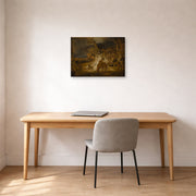 Gallery-wrapped canvas print of Rembrandt's The Concord of the State displayed on a wall in an office