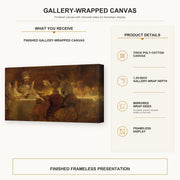 Rembrandt - The Conspiracy of Claudius gallery wrap canvas construction and hanging details infographic