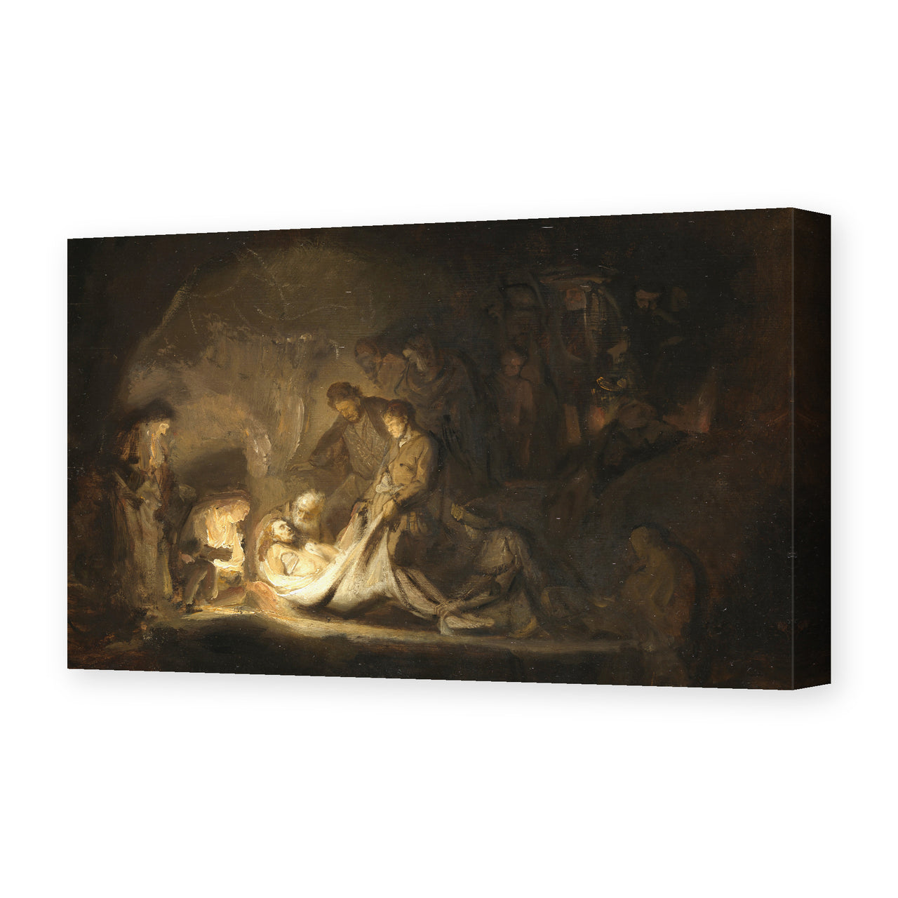 Rembrandt's 'The Entombment' painting reproduced as a gallery-wrapped canvas print