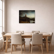 Gallery-wrapped canvas print of Rembrandt's The Mill hanging on a dining room wall