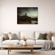 Gallery-wrapped canvas print of Rembrandt's The Mill hanging in a living room, view 2