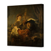 Rembrandt's 'The Prodigal Son in the Tavern' painting reproduced as a gallery-wrapped canvas print