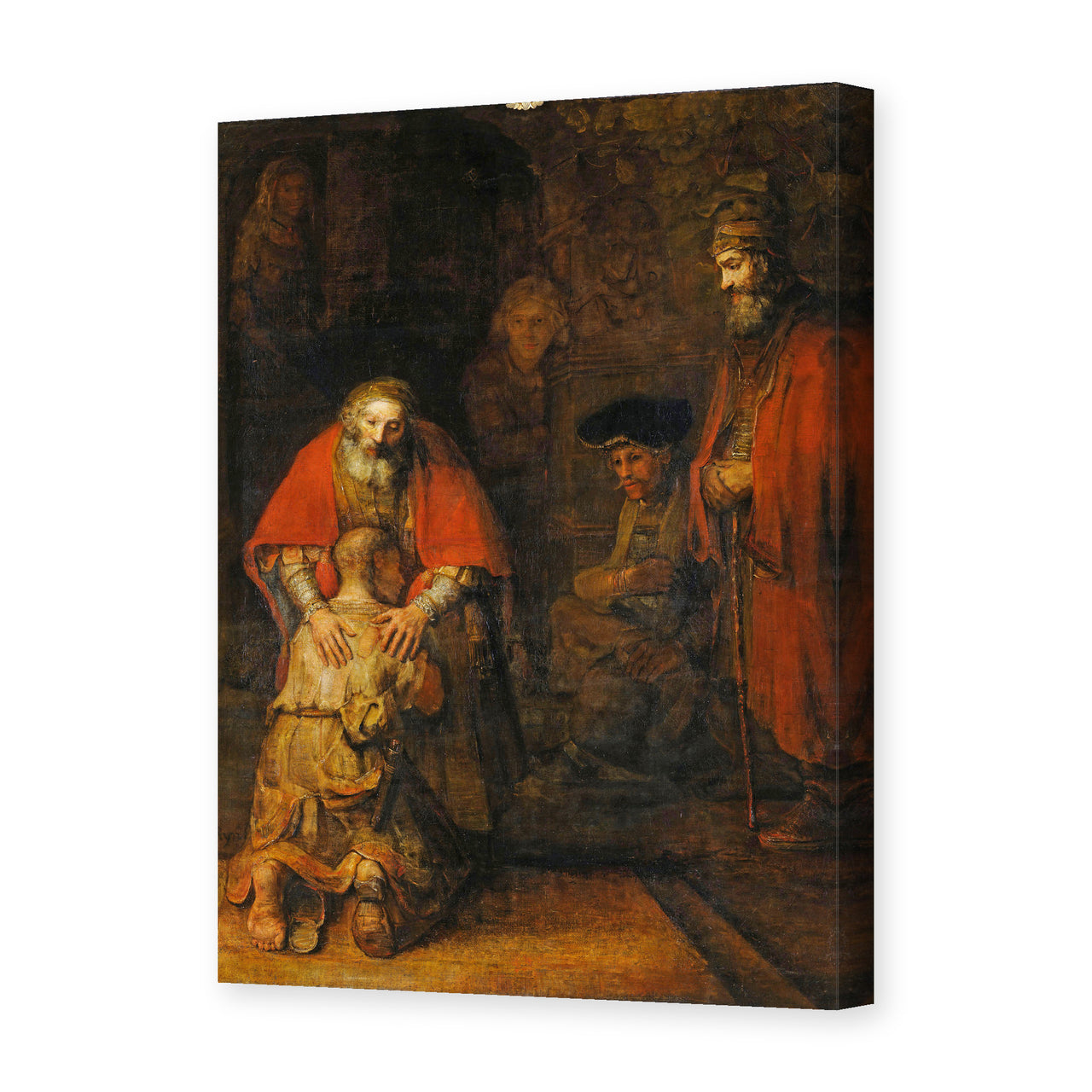 Rembrandt's 'The Return of the Prodigal Son' painting reproduced as a gallery-wrapped canvas print