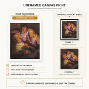 Rembrandt - The Stone Operation (allegory of Touch) canvas print size comparison and framing display infographic