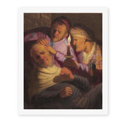 Rembrandt's 'The Stone Operation (allegory of Touch)' painting reproduced as a rolled canvas print