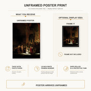 Rembrandt - The Woman Taken in Adultery poster print size comparison and framing display infographic