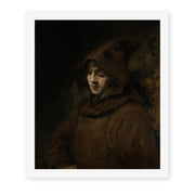 Rembrandt's 'Titus in a Monk's Habit' painting reproduced as a rolled canvas print
