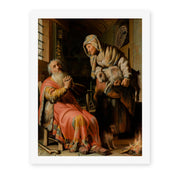Rembrandt's 'Tobit and Anna with the Kid' painting reproduced as a rolled canvas print