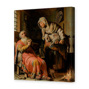 Rembrandt's 'Tobit and Anna with the Kid' painting reproduced as a gallery-wrapped canvas print