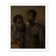 Rembrandt's 'Two Moors' painting reproduced as a rolled canvas print