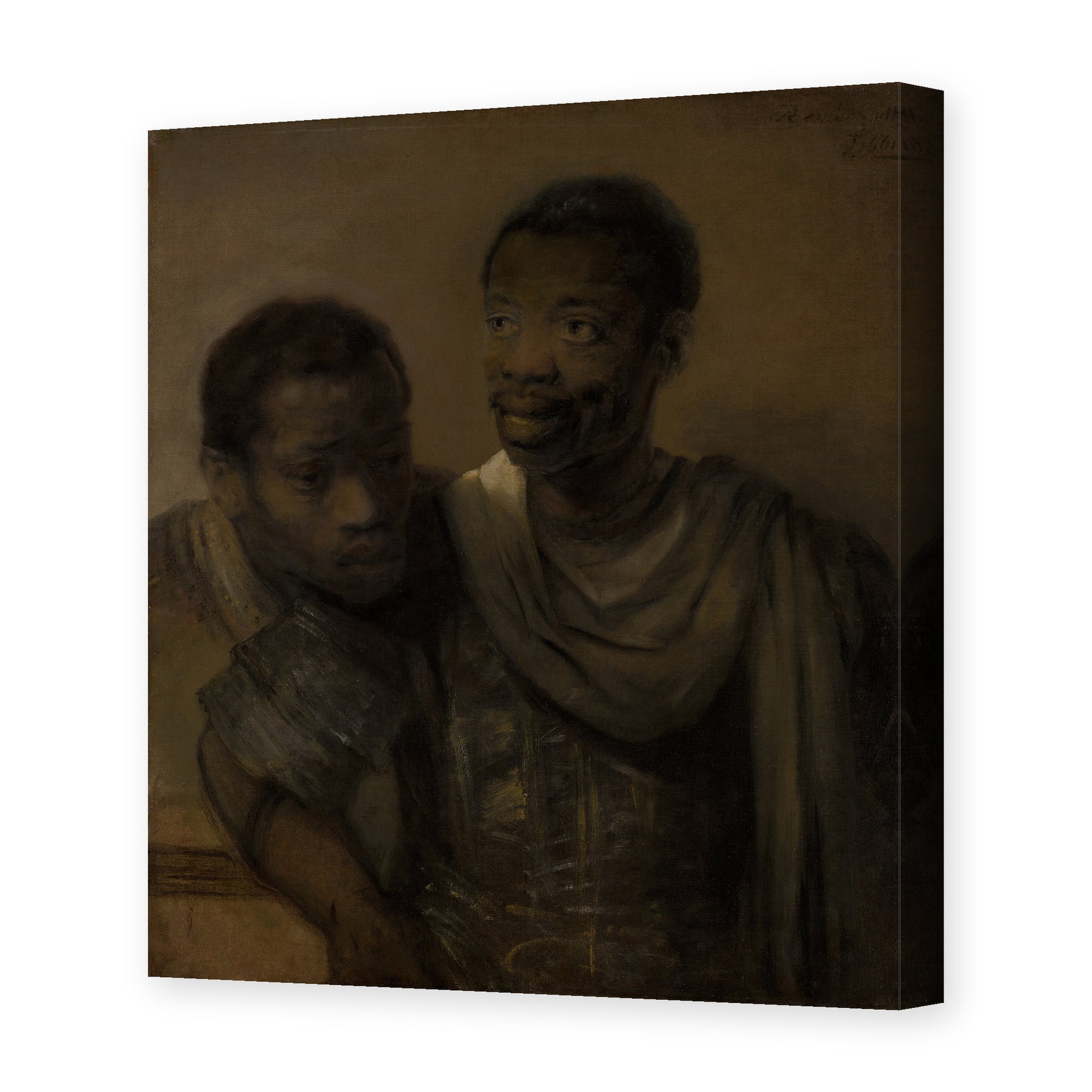 Rembrandt's 'Two Moors' painting reproduced as a gallery-wrapped canvas print