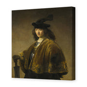 Rembrandt's 'Young Man with a Sword' painting reproduced as a gallery-wrapped canvas print