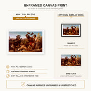 Richard Ansdell - The Hunted Slaves canvas print size comparison and framing display infographic
