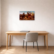 Gallery-wrapped canvas print of Richard Ansdell's The Hunted Slaves displayed on a wall in a office