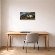 Gallery-wrapped canvas print of Rosa Bonheur's Horse Fair displayed on a wall in a office
