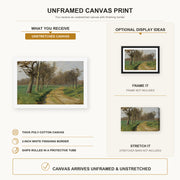 Rosa Bonheur - La Plaine Et Les Champs canvas print size comparison and framing display infographic