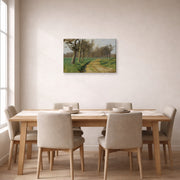 Gallery-wrapped canvas print of Rosa Bonheur's La Plaine Et Les Champs displayed on a wall in a dining