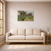 Gallery-wrapped canvas print of Rosa Bonheur's La Plaine Et Les Champs displayed on a wall in a living room